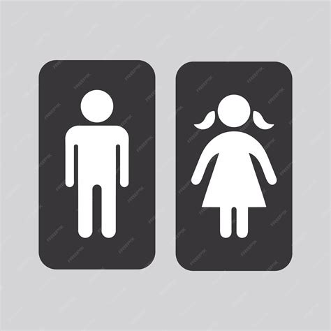 Premium Vector Simple Basic Sign Icon Male And Female Restroom