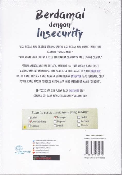 Buku Berdamai Dengan Insecurity Toko Buku Online Bukukita