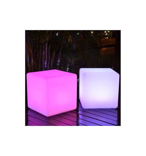 Illuminated Cube 40cm Led Multicolour Rgb With Remote