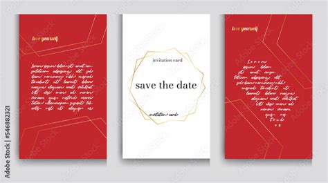 Red and gold luxury invitation card design. Stock Vector | Adobe Stock