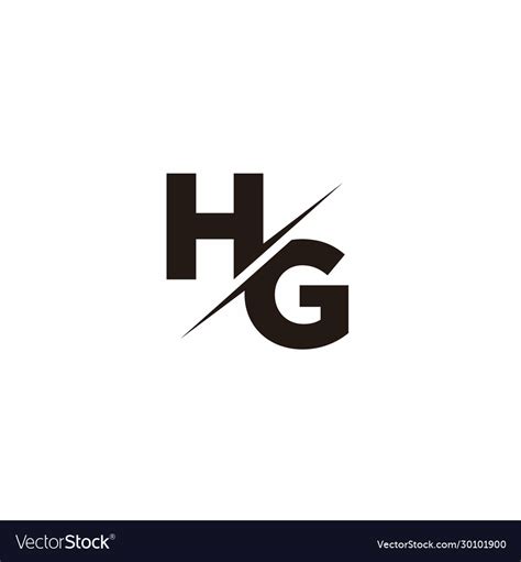 Hg Logo Letter Monogram Slash With Modern Vector Image