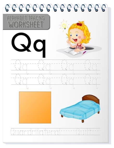 Free Vector Alphabet Tracing Worksheet With Letter Q And Q