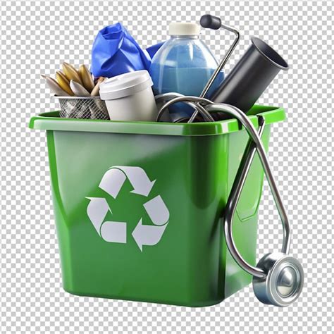 Recycling Medical Waste On White Background Premium Ai Generated Psd