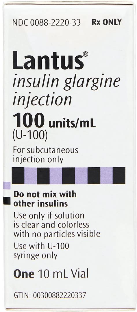 Lantus Insulin Glargine Injection U 100 Injectable 10 Ml Vial