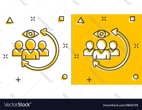 People Surveillance Icon In Comic Style Search Vector Image