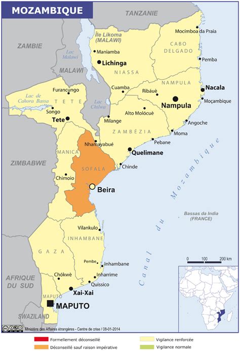 Mozambique Carte Provinces