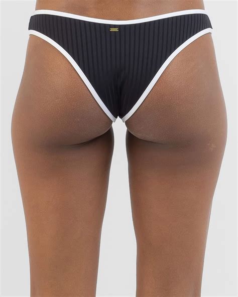 Shop Rip Curl Premium Surf High Leg Skimpy Bikini Bottom In Black