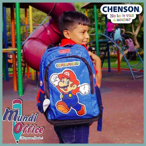 Mochila Chenson Mario Bross Azul Oficio Mundi Office