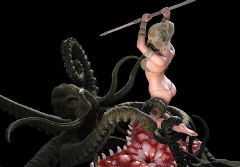 Barbarian Girl Vs Monster By Melovewrestling Hentai Foundry