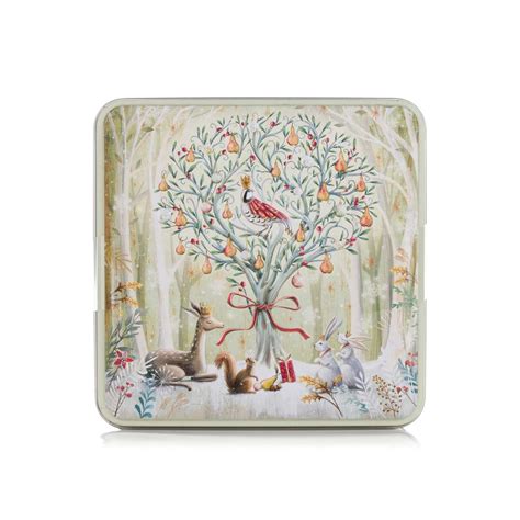 Grandma Wilds Embossed Christmas Partridge In A Pear Tree Biscuit Tin