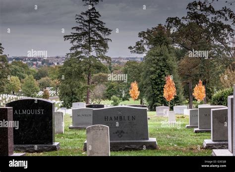 Headstones at Arlington National Cemetery ,a United States military ...