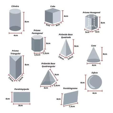 Sólidos Geométricos Aprenda Formas Geométricas Caixa Madeira Mebuscar