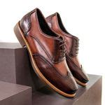 Sapato Casual Masculino Oxford Brogue Mood Transit Caf Whisky Faway