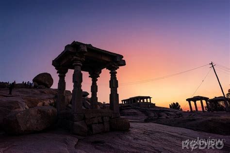 Beautiful Ancient Architecture Of Temples On Hemakuta Hill Hampi