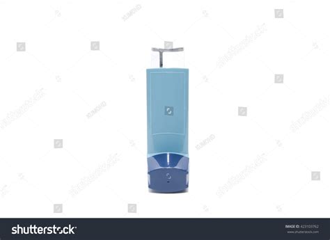 Blue Asthma Inhaler Isolated On White Stock Photo (Edit Now) 423103762