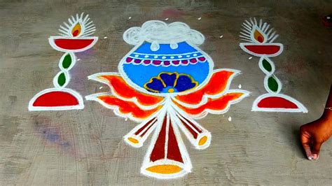 Easy Pongal Pot Rangoli Sankranthi Chukkala Muggulubhogi Kundala