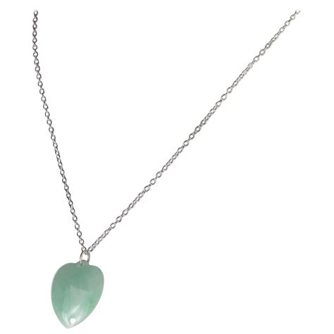 Jade Heart Karat Yellow Gold Box Chain Necklace For Sale At Stdibs