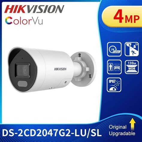 Hikvision DS-2CD2047G2-LU /Sl ไฟแฟลชรถยนต์สี4MP และเสียงเตือน POE มินิ ...