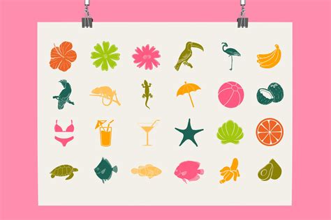 Tropical Procreate Stamp Brushes Design Cuts