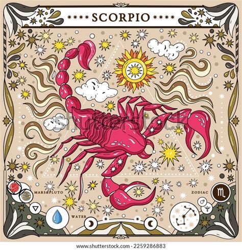 Scorpio Sign Zodiac Modern Magical Astrological Stock Vector Royalty