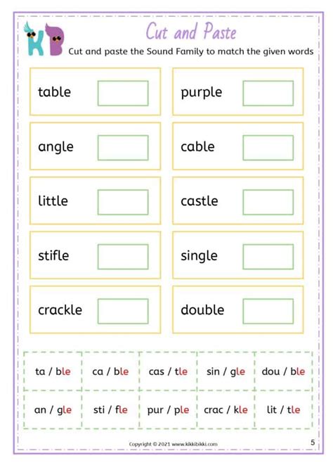 Free Printable Consonant Le Syllable Words Chutes And Ladder Game Worksheets Library