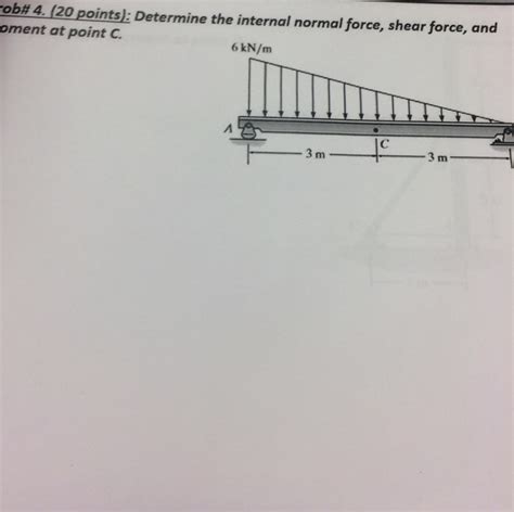 Solved Determine The Internal Normal Force Shear Force And