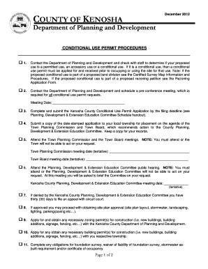 Fillable Online Co Kenosha Wi Conditional Use Permit Procedures Fax