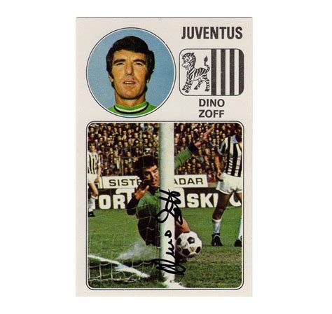 Dino Zoff Autographed Soccer Sticker Card Panini Juventus 1976 77