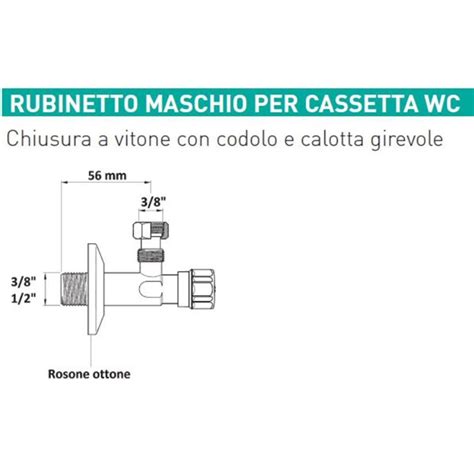 22261 RUBINETTO PER CASSETTE WC 3 8 CON ROSETTA N D