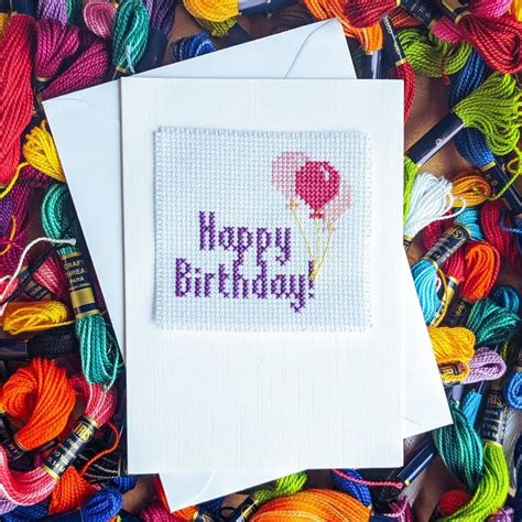 Cross Stitch Designs Cross Stitch Patterns Happy Birthday Balloons