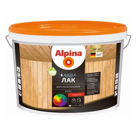 Купить Лак для стен и потолков Alpina Aqua / Альпина Аква глянцевый по ...