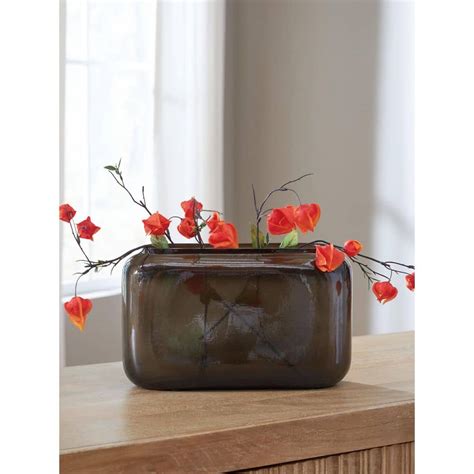 signature design  ashley sumner   brown glass square decorative