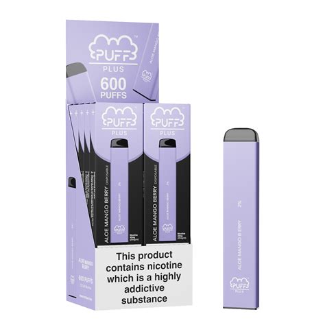 Puff Bar Plus Aloe Mango Berry 600 Puff Disposable Vape Pack Of 10