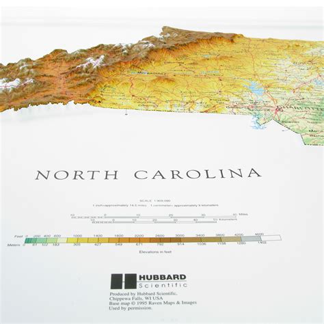 North Carolina Raised Relief Map by Hubbard Scientific - The Map Shop