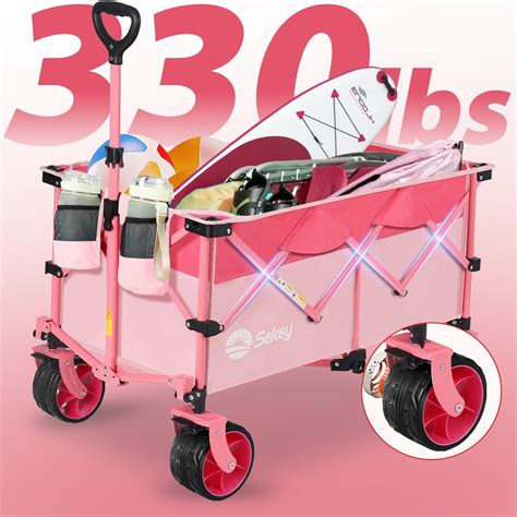 Sekey Lbs L Collapsible Beach Wagon Foldable Wagon Cart Heavy