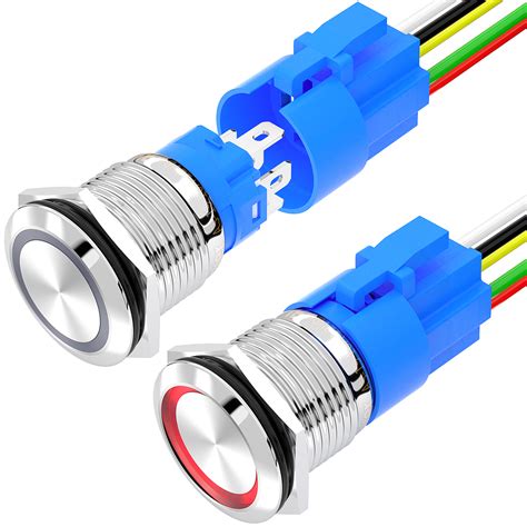 LAS3-19F-W11E 19MM Waterproof Push Button With Ring LED - DAIER