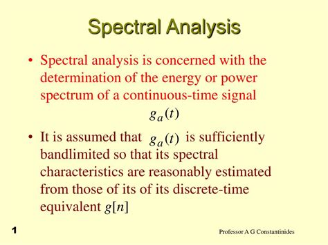 Ppt Spectral Analysis Powerpoint Presentation Free Download Id1273525