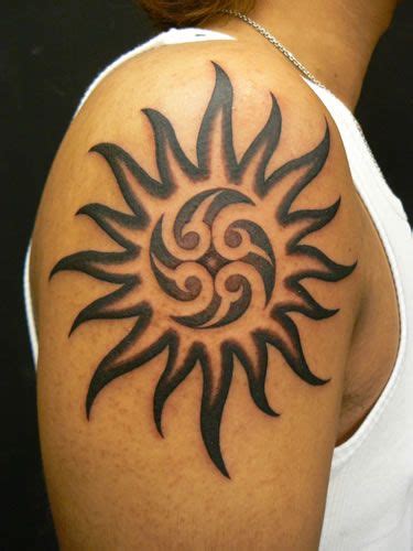 22 Awesome Tribal Sun Tattoo | Only Tribal