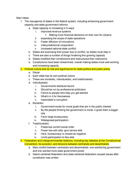 POSC Midterm Study Guide Main Ideas 1 The Resurgence Of States In