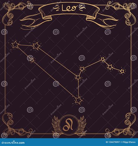 Leo Constellation Schematic Representation Of The Signs Of The Zodiac