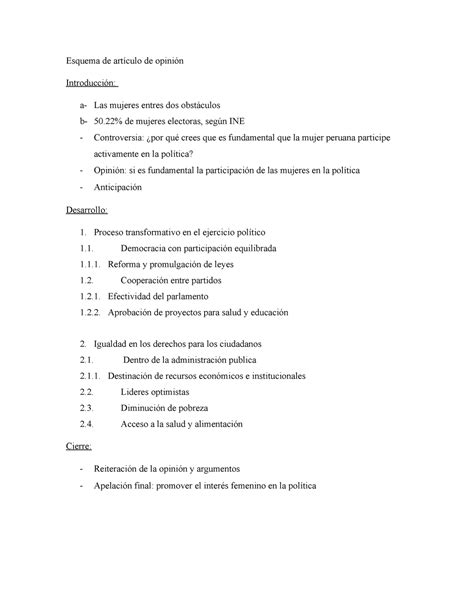 esquema de artículo de opinión - Esquema de artículo de opinión ... 
