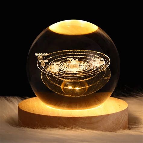 3d Art Crystal Ball Night Lamp Luminous Crystal Ball Decoration Led