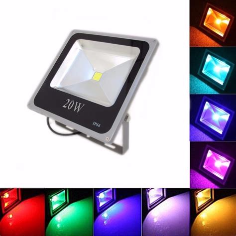 Refletor Led 20w Rgb Holofote Colorido Prova D água Bivolt R 49 89