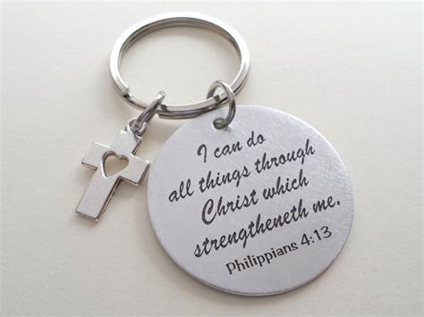 Favorite Bible Verse Keychain With Charm Option Religious Keychain