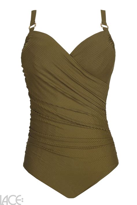 Primadonna Swim Sahara Swimsuit With Shaping Effect D H Cup Olive Lace Lingerie