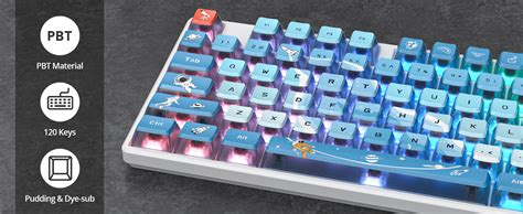 Owpkeenthy Pudding Pbt Keycaps Percent With Punk Style Keys