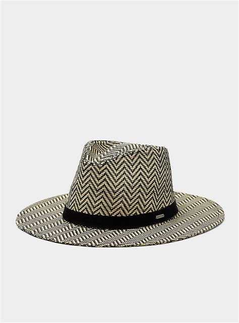 Carolina Two Tone Straw Fedora Brixton Shop Womens Hats Online Simons