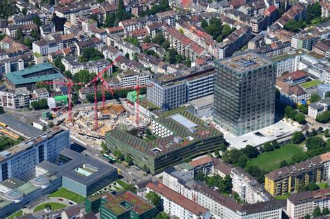 Basel Von Oben Baustelle F R Einen Erweiterungs Neubau Auf Dem