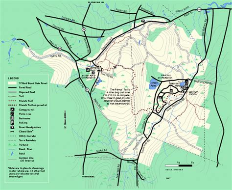 Willard Brook State Forest trail map - ashby ma • mappery