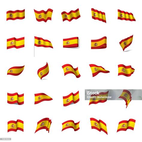 bendera spanyol ilustrasi vektor ilustrasi stok  gambar